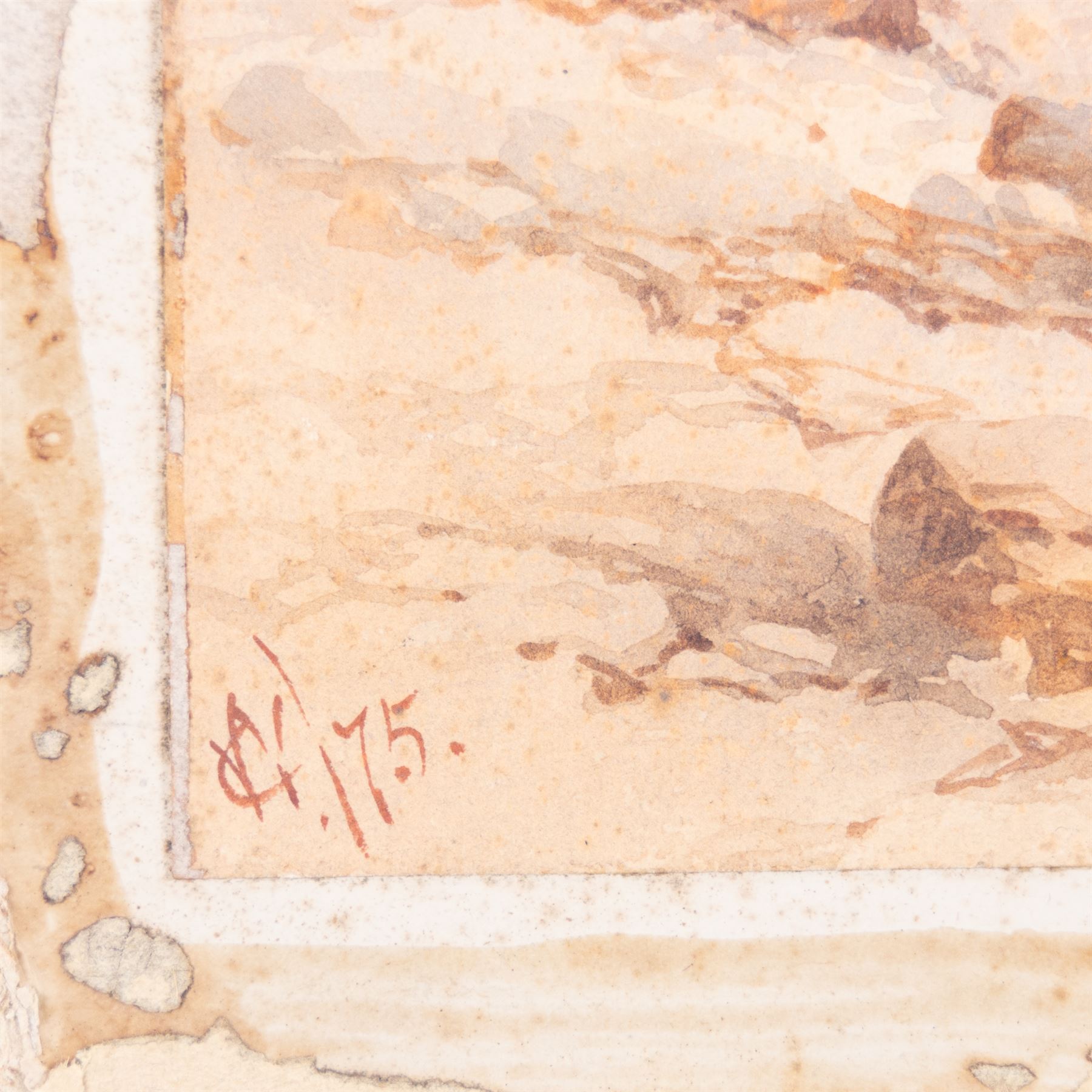 William Cook of Plymouth (British fl.1870-1890): Turbulent Coastline, watercolour signed with monogram and dated '75, 20cm x 33cm (unframed)