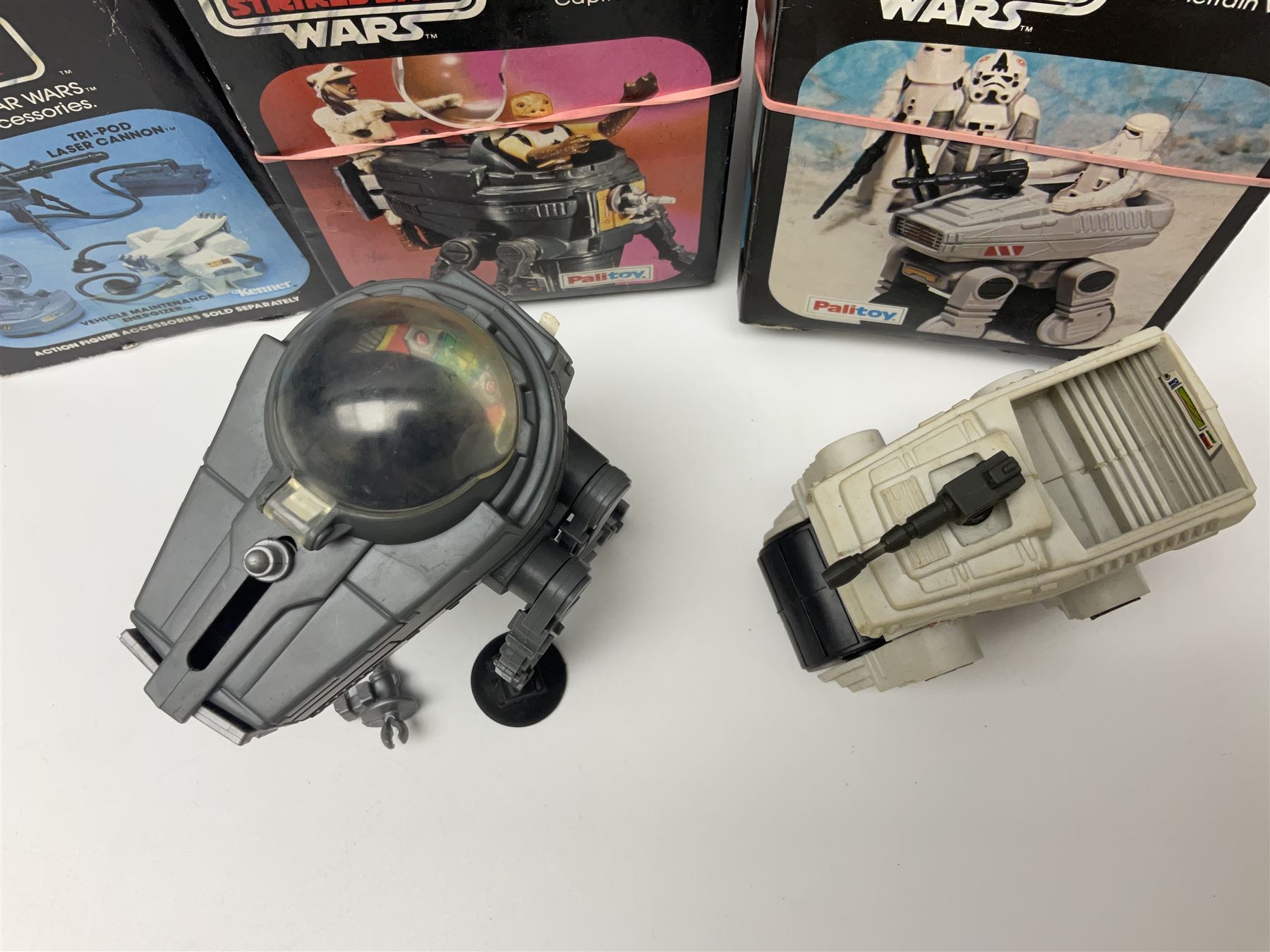 Star Wars - Return of the Jedi Scout Walker Vehicle, Speeder Bike Vehicle and Vehicle Maintenance Energiser; together with The Empire Strikes Back Cap-2 Captivator and MTV-7 Multi-Terrain vehicle; and Waddingtons 1977 Star Wars Entering the City jig-saw puzzle; all boxed (6)