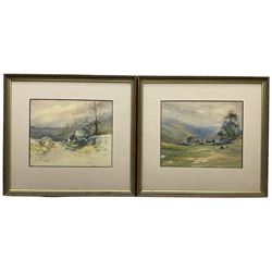 Brian Irving (British 1931-2013): Yorkshire Dales Barns, pair watercolours signed 16cm x 20cm (2)