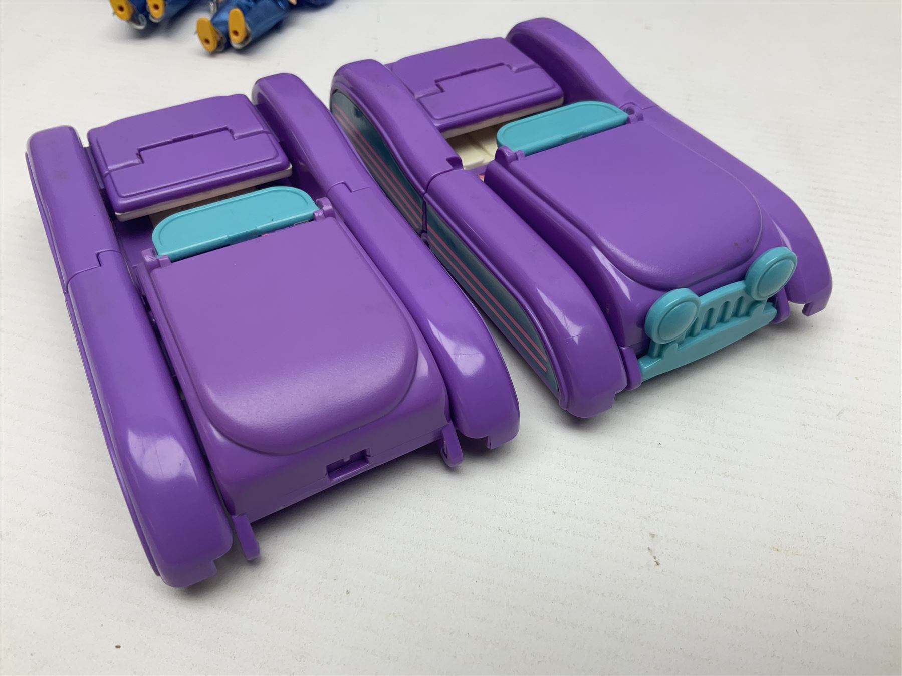 Wish World Kids - Eleven play sets comprising Treats ‘n Sweets Refrigerator, Grin ‘n Win TV, Sponge ‘n Plunge Bathtub, Socks ‘n Locks Dresser, Spice ‘n Slice Stove, Sleep ‘n Leap Bed, File ‘n Smile Desk, Blaze ‘n Braise Fireplace, Hear ‘n Cheer playset in Sponge ‘n Plunge box, two Read ‘n Speed Chair playsets in one box