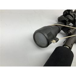 Crosman .22 air rifle with gas cylinder, model AS2250, with bolt action, skeleton stock, moderator and Hawke 4x32 telescopic sight with infra red facility, serial no.803B11493, L88.5cm