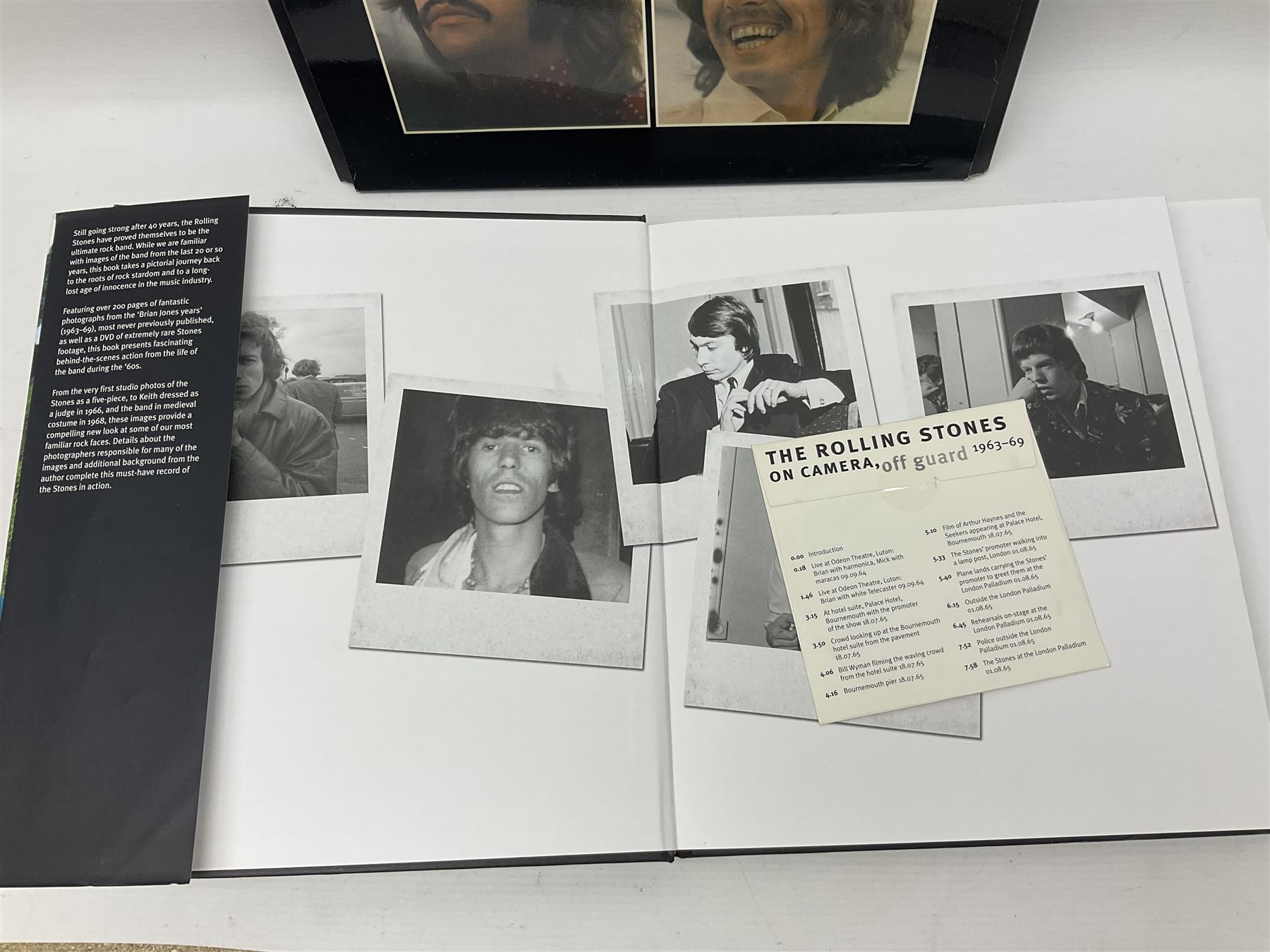 Beatles 'Get Back' book; The Rolling Stones on Camera of Guard with DVD by Mark Hayward; Black Vinyl White Powder by Simon Napier-Bell