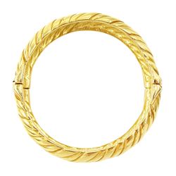 Yves Saint Laurent gilt metal 'quilted' bangle