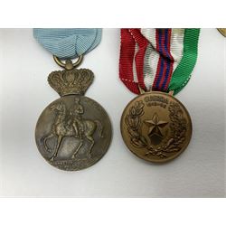 Fourteen assorted continental medals including Russian, Austrian etc