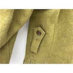 Japanese Type 38 winter tunic, the lining stamped with various Japanese character marks