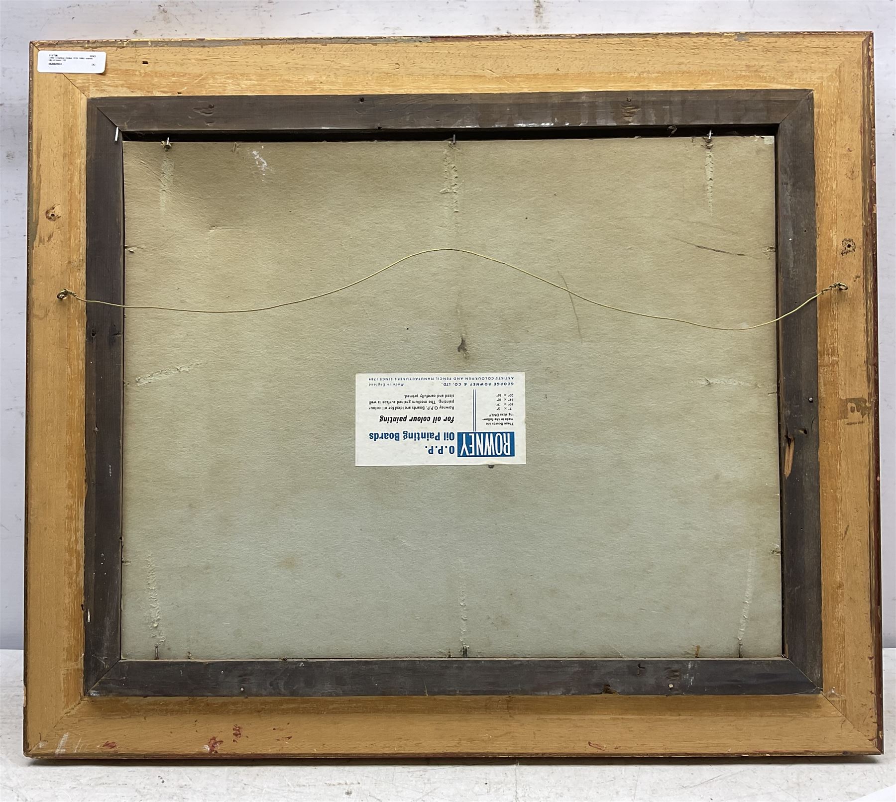 Lewis Creighton (British 1918-1996): Sheep Wandering the Moors, oil on board signed 39cm x 49cm 