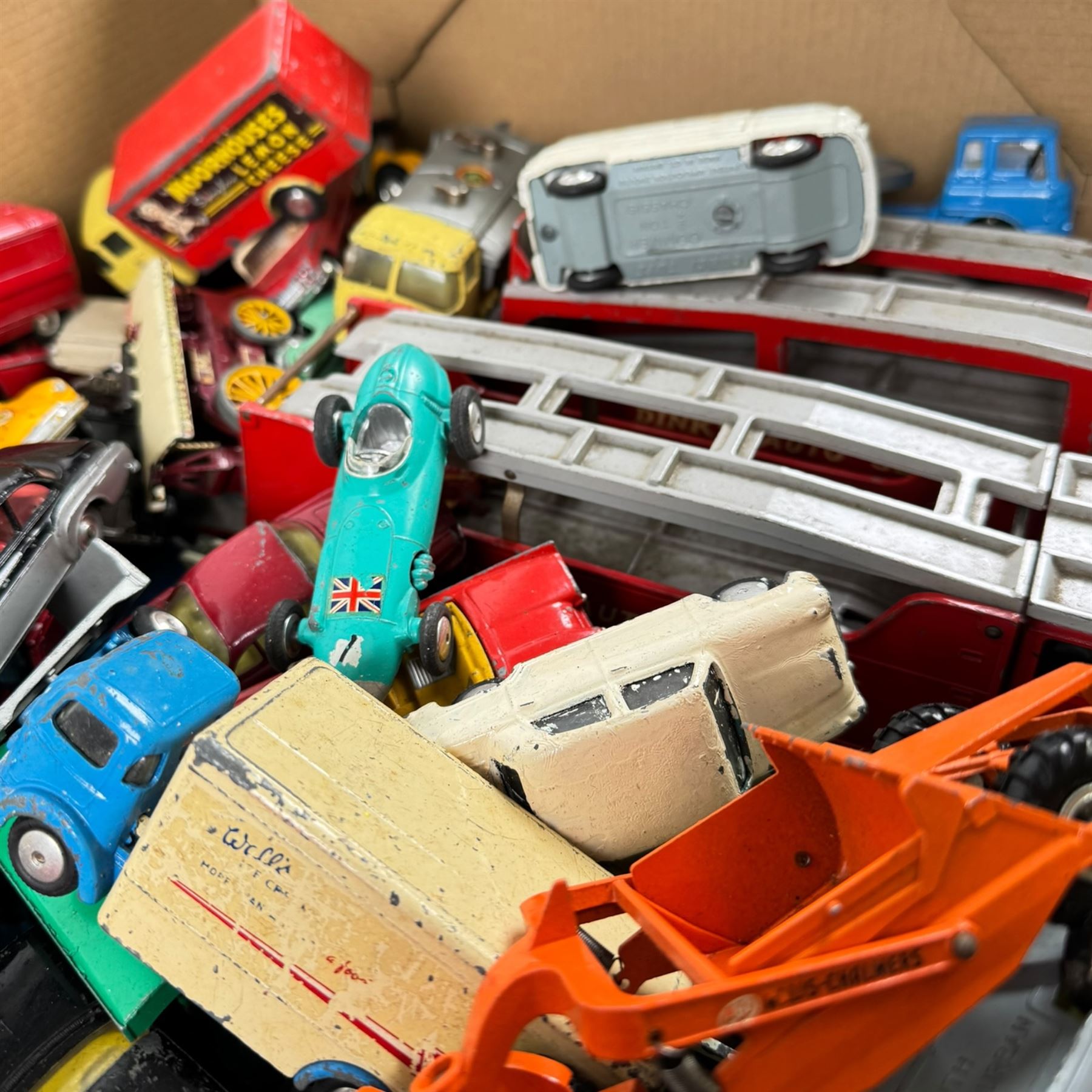 Collection of loose and playworn diecast vehicles including Corgi Toys and Lesney etc