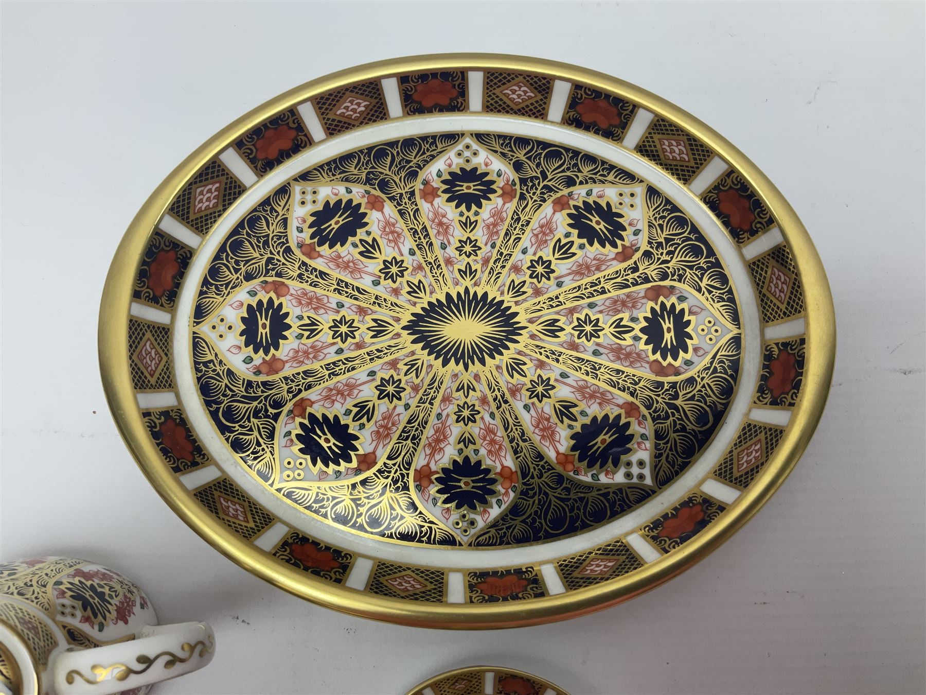 Royal Crown Derby Imari pattern cabaret set, comprising tray, teapot, milk jug, sucrier, teacup and saucer