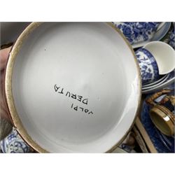 Wedgwood jasperware trinket box, commemorative ware, blue and white ceramics and a collection of other ceramics and collectables in five boxes