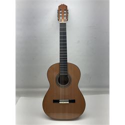 Juan Montes Rodriguez Spanish Flamenco acoustic guitar model R6; bears label dated 2020; in metallic finish fitted hard carrying case