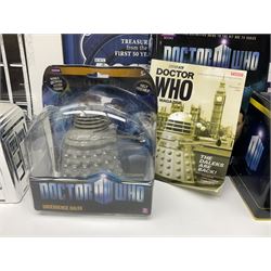Doctor Who collectables to include ‘British Icon Dalek’ limited 50th anniversary edition in original box, collectors cookie jar, Dalek and Tardis related figures, sonic screwdrivers, small quantity of stamps, framed prints, books etc 