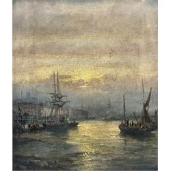 William Anslow Thornley (British fl.1858-1898): Shipping at Tynemouth, oil on canvas signed 35cm x 29cm