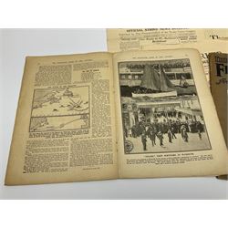 Titanic interest: Lloyds Weekly magazine 'The Deathless Story of the Titanic'. Second edition. A4 size. 'Complete Narrative with Many Illustrations'; together with Bruce Bairnsfather's 'The Bystander's Fragments from France'; and small quantity of newspapers relating to the General Strike in 1926