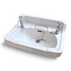 Collection of three sinks - one Belfast Sink plus two handwash sinks with two pedestals