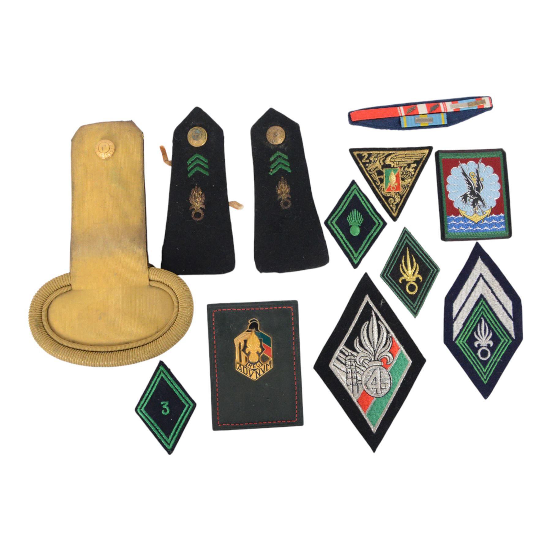 French Foreign Legion cloth insignias and epaulettes