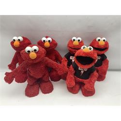 Collection of Sesame Street Elmo, together with Teletubbies and Disney toys etc in two boxes