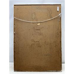 Christine Gloria Cox (Scarborough 1942-2014): Surreal Portraits, acrylic on board, one signed with monogram and with partial exhibition label verso max 62cm x 92cm (2)