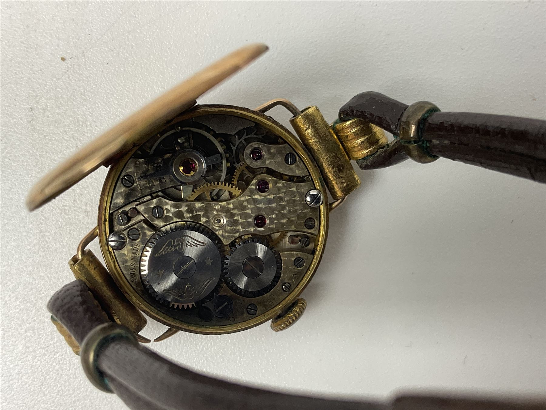 Victorian and later 9ct gold jewellery including glazed photo pendant, three gold cased wristwatches, signet ring and a cameo brooch, all hallmarked and silver jewellery including fobs, wristwatch, brooches and rings etc 