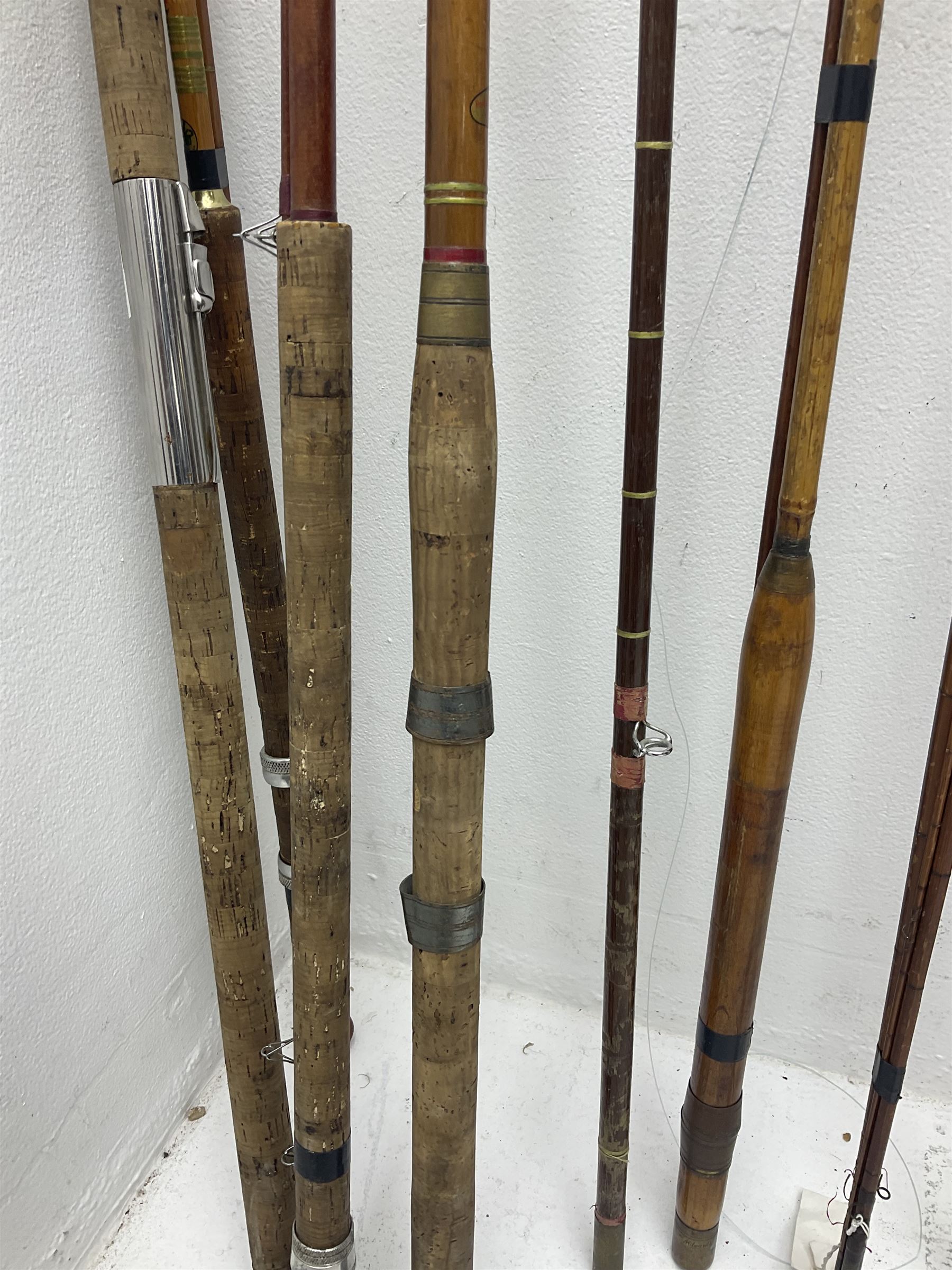 Collection of split cane and similar part fishing rods, etc