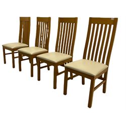 Set of four Next oak high back chairs
