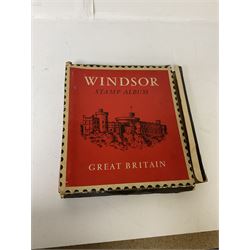 Queen Victoria and later Great British stamps housed in a red 'Windsor' album, including penny reds etc