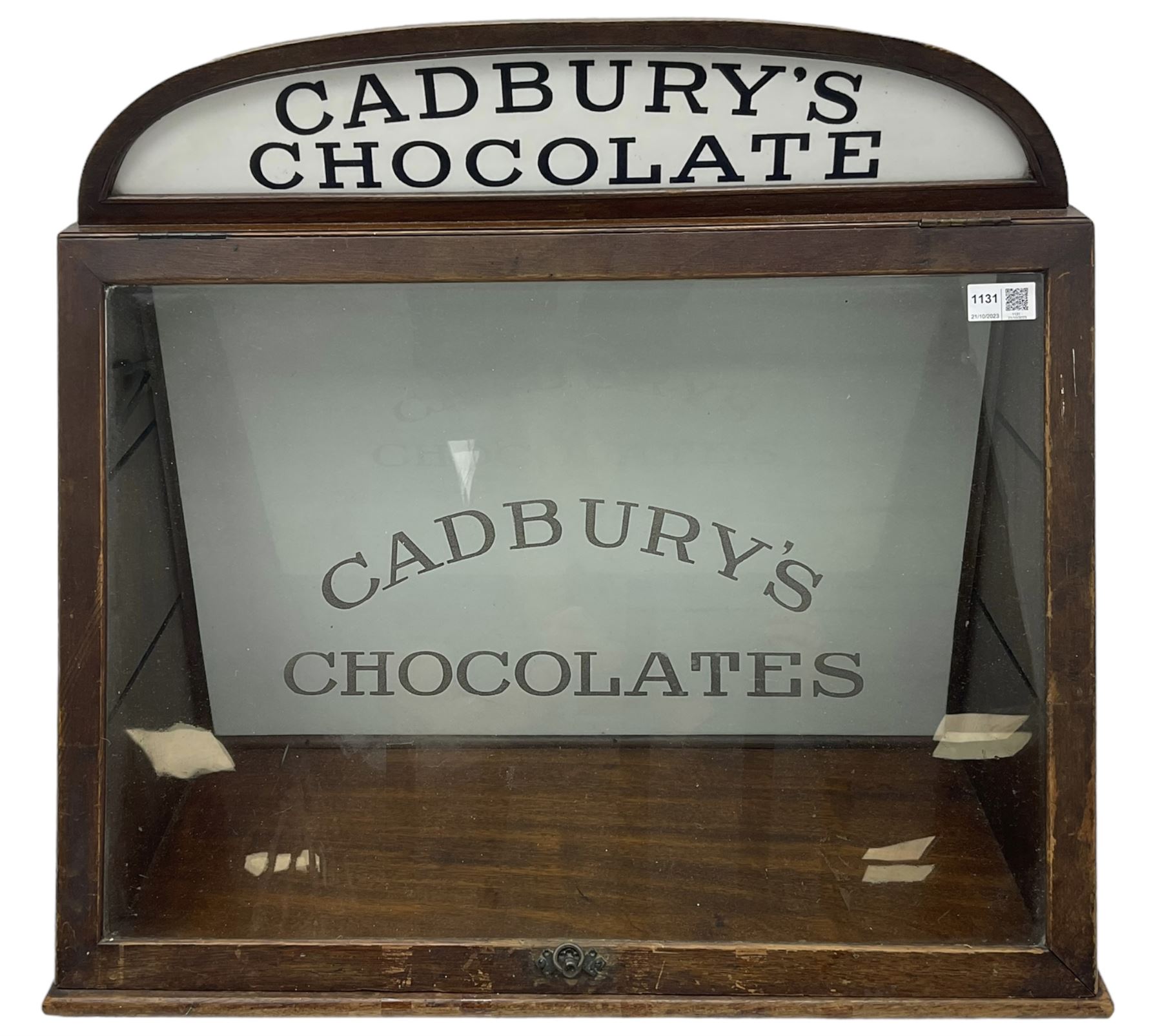 Cadbury's Chocolate - 20th century mahogany framed point-of-sale counter top display cabinet
