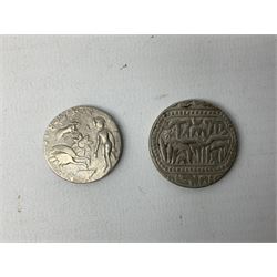 Para-numismatic and miscellaneous items, including enamelled coins, coin weights, model/toy coinage, gaming token, Indian temple tokens etc