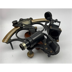 Heath & Co 'Hezzanith' sextant, pattern 491.V., with black crackled framework, brass arc with silvered scale, endless tangent screw and automatic clamp, bears label 'Cooke Hull', serial no.JJ375, in fitted mahogany box with additional lenses and Certificate of Examination dated October 1964. Inset plaque to box lid inscribed 'Cadet Capt. D.J. Walker H.S.N.T. 1983 - 84'. Provenance: Captain Walker was later in command of the North Sea Ferries ship Norland and the vendor is his widow.