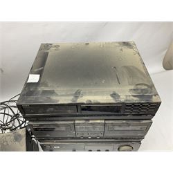 AIWA stacking stereo system including double tape deck and speakers