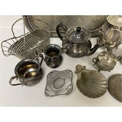 Quantity of Victorian and later silver plated metal ware, to include tray, teapots, etc