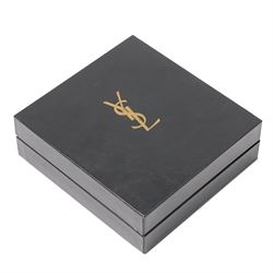 Yves Saint Laurent - pair of gold tone cufflinks, with reeded design, with original YSL box
