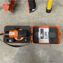 Collection of surveyors equipment including an automatic level and tripod stand and Hilka Pro Craft distance measuring wheel