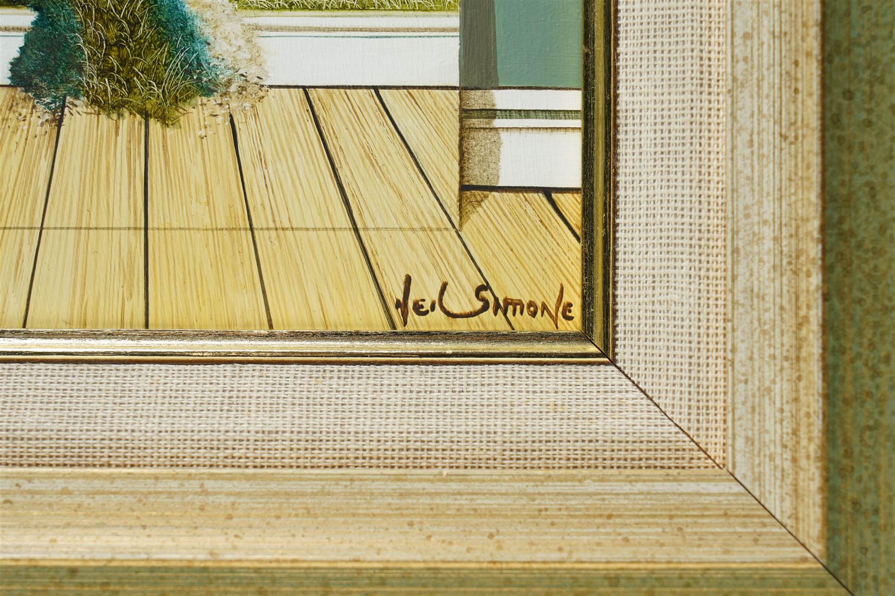 Neil Simone (British 1947-): 'Forward and Beyond', oil on panel signed 14cm x 11cm