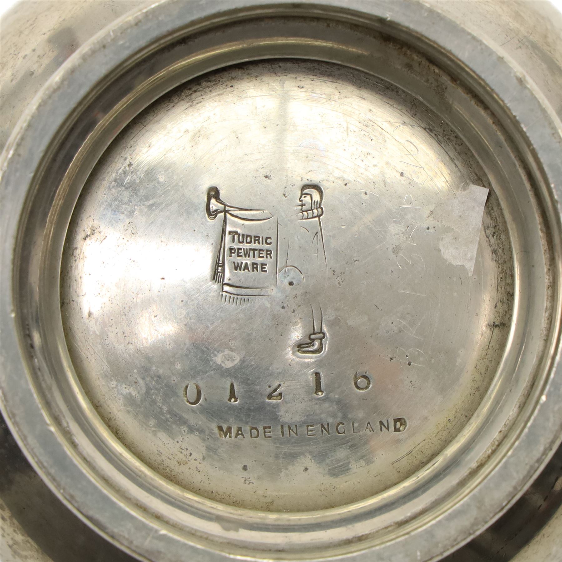 Tudric and other pewter including sugar bowls, milk jugs etc, small WMF Art Nouveau dish No262 and another No218
