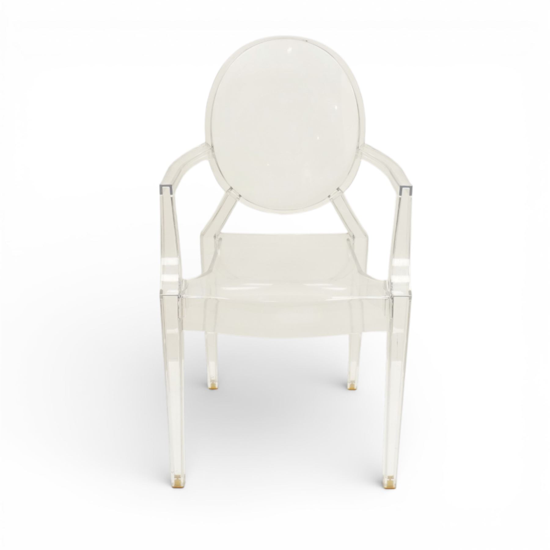 Philippe Starck (1949-) for Kartell - set of four ‘Louis Ghost’ armchairs, moulded transparent polycarbonate frames with oval backs, open arms and tapering supports