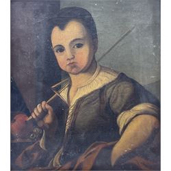English School (19th century): Portrait of a Fencing Pupil, oil on canvas unsigned 32cm x 28cm