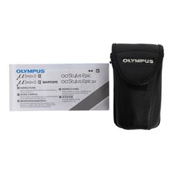 Olympus MJU II all weather 35mm compact camera serial no. 7885533, in soft shell case