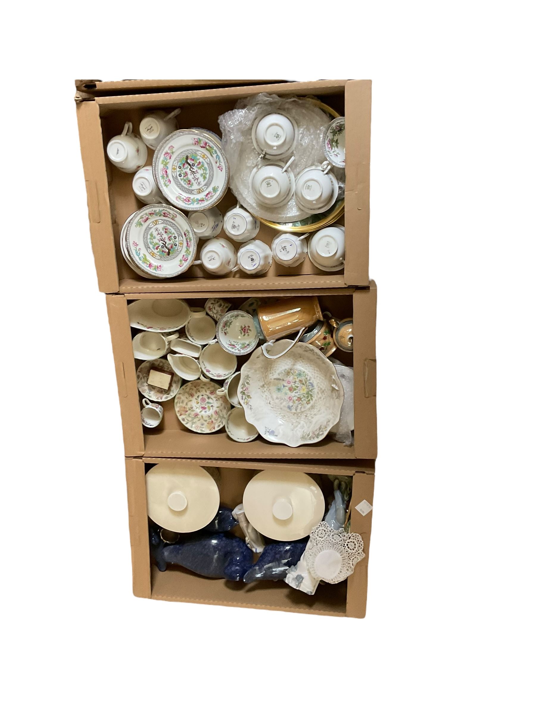 Collection of cermaics including Minton Haddon Hall etc in five boxes 