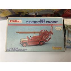 Seven scale model assembly kits to include Airfix, Heller, Italeri etc in one box