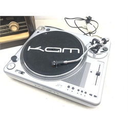  Kam Direct Drive Turntable model DDX1000 and a vintage Calypso radio (2)  