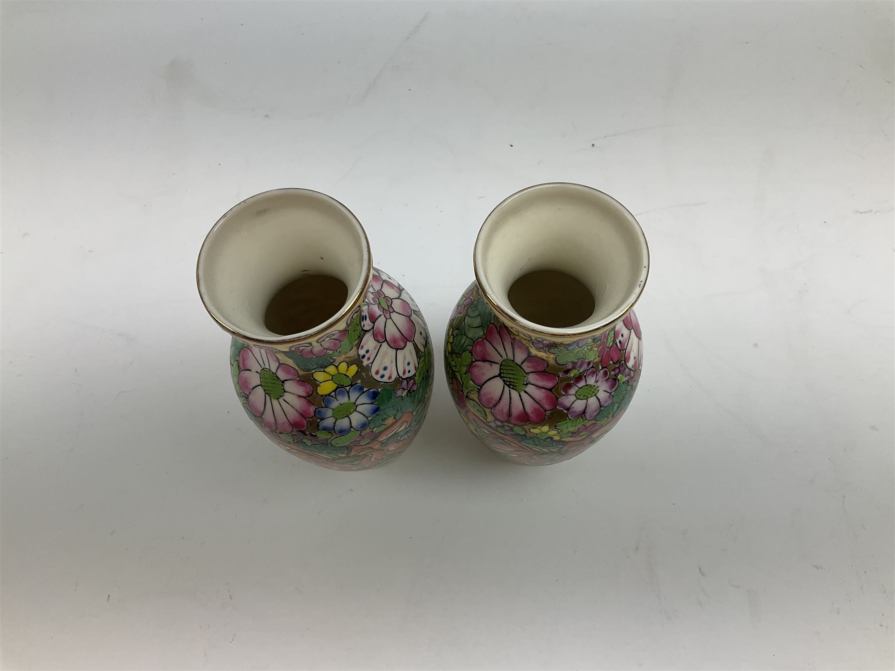 Collection of mostly Oriental ceramics, to include three 20th century Japanese Satsuma vases, two Japanese Imari plates, etc. 