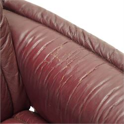 Ekornes - Stressless burgundy reclining and swivelling armchair