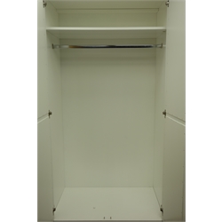  Beevers Whitby white finish double wardrobe with two drawers, W108cm, H210cm, D64cm   