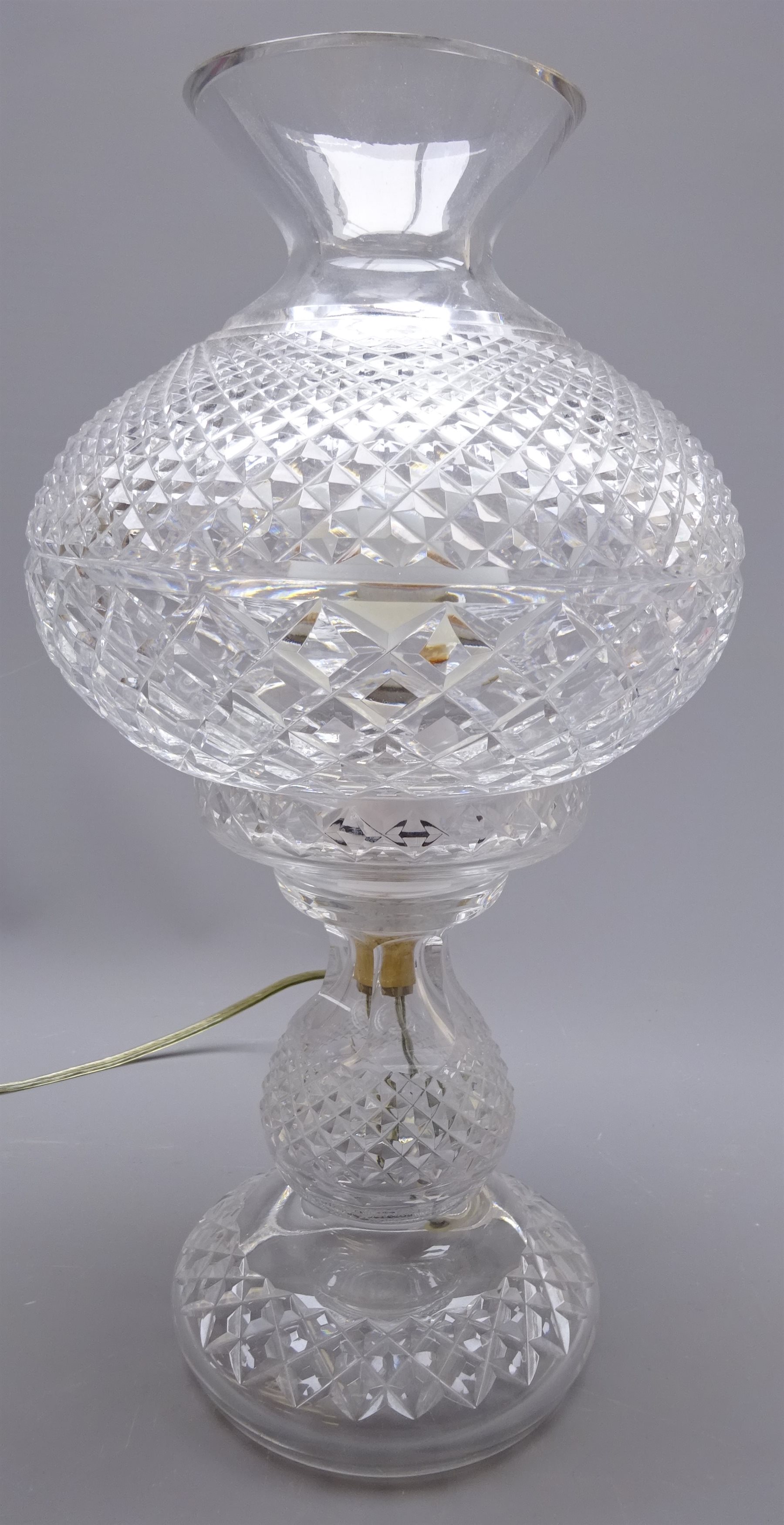 Waterford Crystal Alana table lamp with hobnail cut baluster