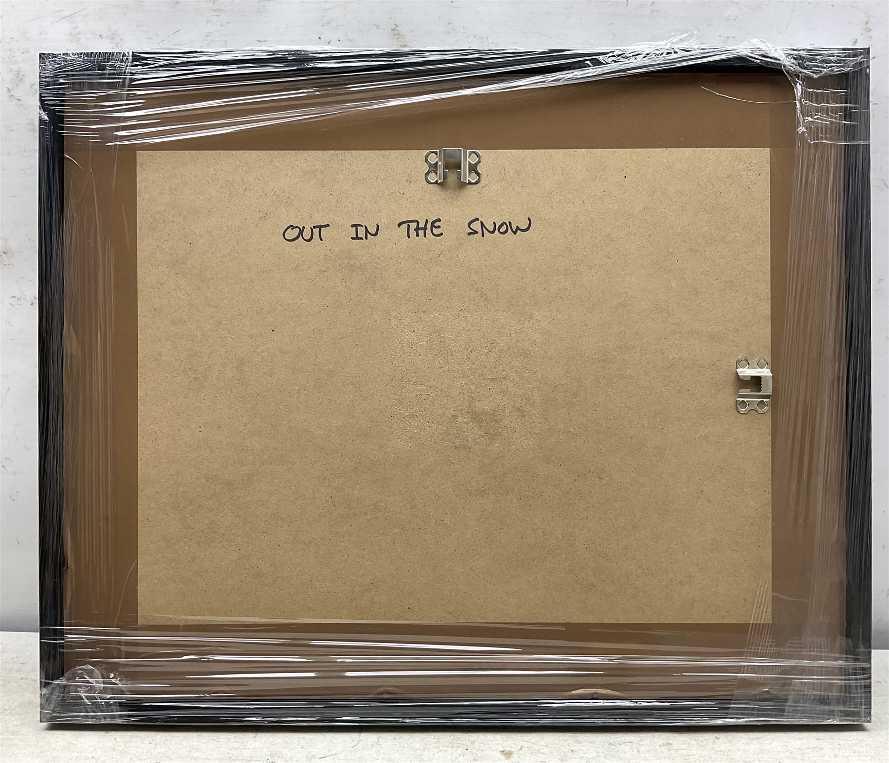 Gordon Barker (British 1960-): 'Out in the Snow', acrylic on paper signed, titled verso 28.5cm x 38cm