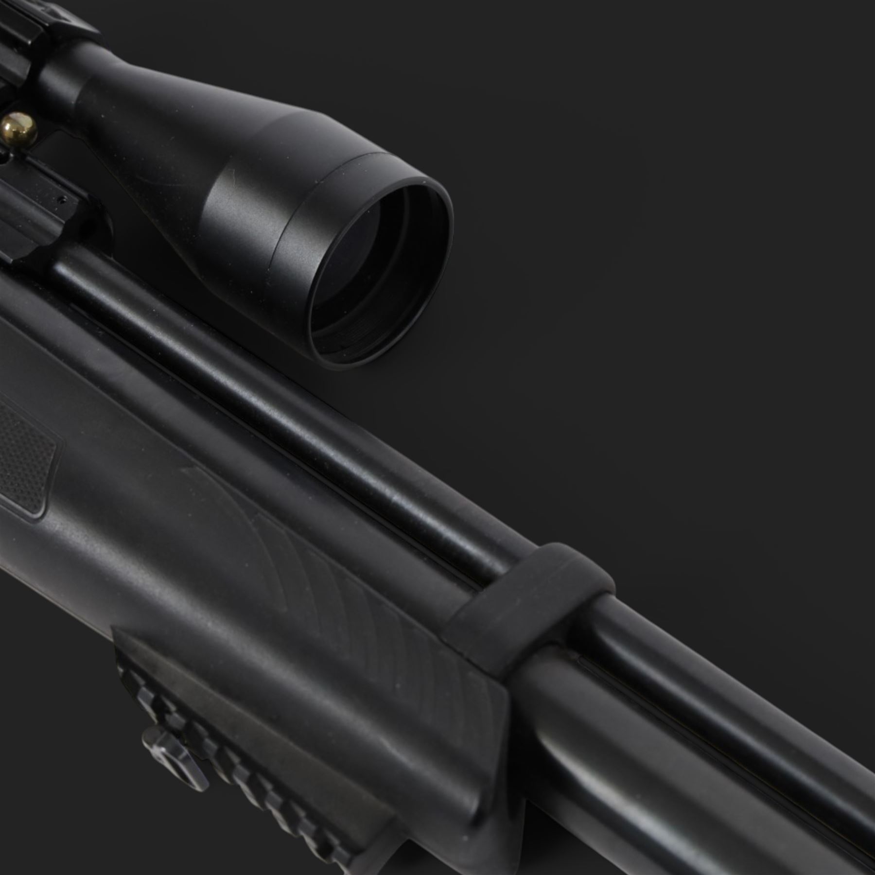 Hatsan AT44-10 air rifle, .22 cal, Max pressure 200 bar, serial number 041420511, fitted with 3-12x50 scope, L118cm