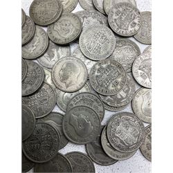 Approximately 675 grams of Great British pre 1947 silver half crown coins