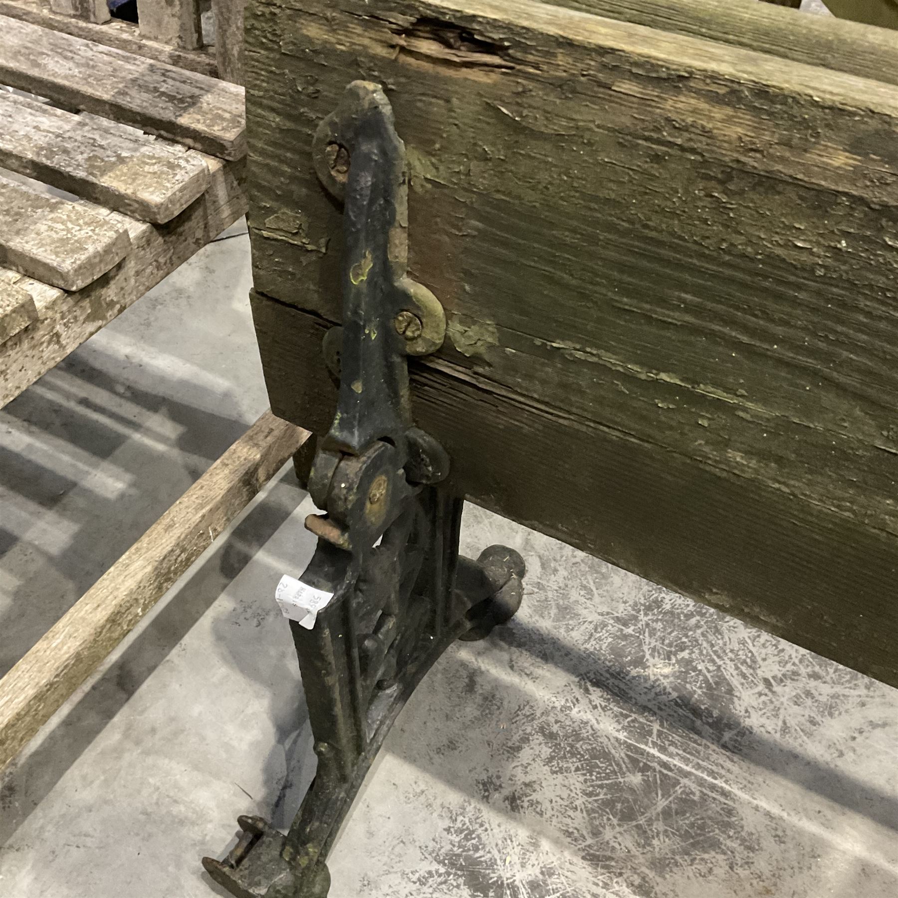 Early 20th century cast iron and wood slatted, foldable garden bench - THIS LOT IS TO BE COLLECTED BY APPOINTMENT FROM DUGGLEBY STORAGE, GREAT HILL, EASTFIELD, SCARBOROUGH, YO11 3TX