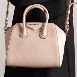 Givenchy - ‘Antigona’ Mini Bag, introduced circa 2011 under Riccardo Tisci, in structured white grained goat leather, with twin top carrying handles and detachable wide adjustable crossbody strap, with silver tone hardware, with original dust bag