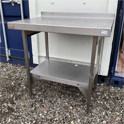 Stainless steel preparation table single tier - THIS LOT IS TO BE COLLECTED BY APPOINTMENT FROM DUGGLEBY STORAGE, GREAT HILL, EASTFIELD, SCARBOROUGH, YO11 3TX